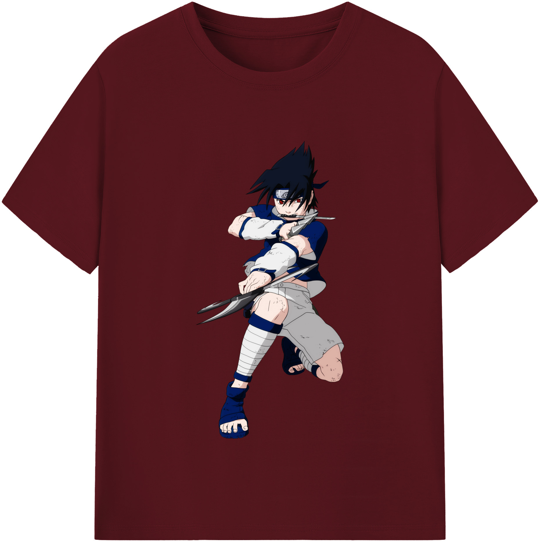 （画像用） NARUTO -ナルト- うちは サスケ Uchiha Sasuke 綿100％半袖Tシャツ（フロントプリント）